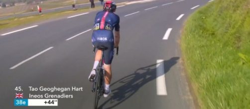 Tao Geoghegan Hart dopo la caduta alla Parigi - Nizza.