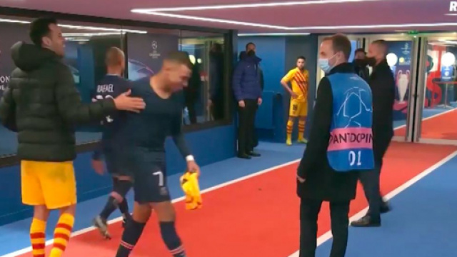 L'échange entre Busquets et Mbappé fait le buzz - Photo capture d'écran vidéo RMC