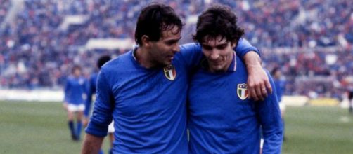 Antonio Cabrini e Paolo Rossi con la maglia della nazionale.