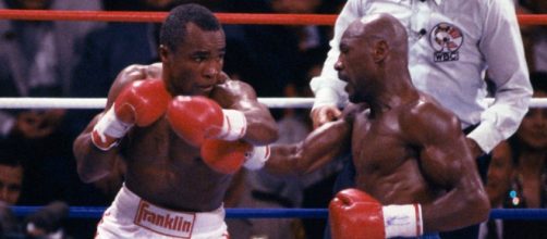 Sugar Ray Leonard vs Marvin Hagler, match combattuto a Las Vegas il 6 aprile 1987.