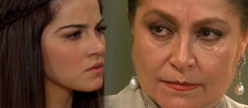 Depois de Vitória, é Bernarda quem quer tomar o filho de Maria (Fotomontagem/Reprodução/Televisa)