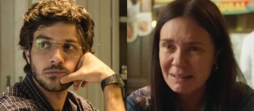 Danilo e Thelma em 'Amor de Mãe' (Fotomontagem/Reprodução/Rede Globo)