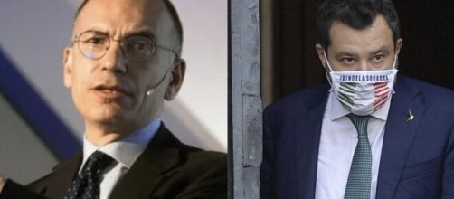 Enrico Letta, segretario Pd e Matteo Salvini