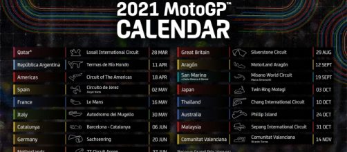 Calendario della stagione MotoGP 2021.