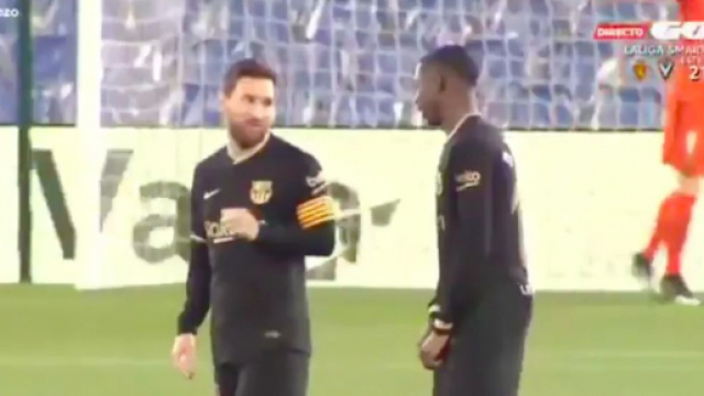 La séquence entre Leo Messi et Ousmane Dembélé fait le buzz - Photo capture d'écran vidéo Twitter