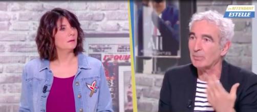 Estelle Denis et Raymond Domenech pas sur la même longueur d'ondes - Photo capture d'écran vidéo