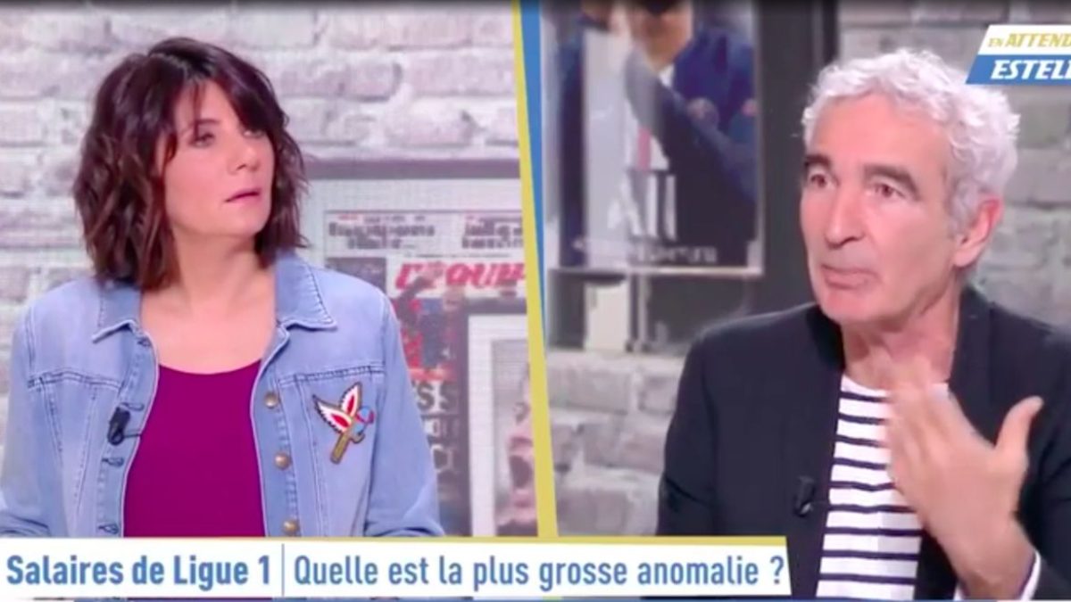 Estelle Denis : Son Salaire Estelle Denis désarçonnée face à Domenech qui refuse de parler des salaires  'indécents' des joueurs