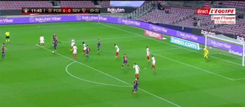 Le magnifique but d'Ousmane Dembélé avec le FC Barcelone - Photo capture d'écran vidéo Twitter l'Equipe