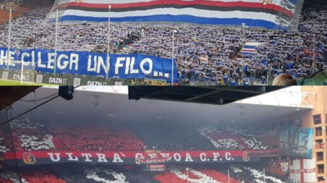 Le spettacolari coreografie del Genoa e della Samp.