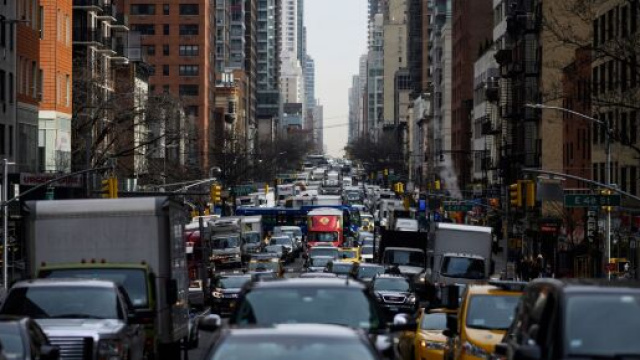 Un'immagine di New York all'ora di punta.