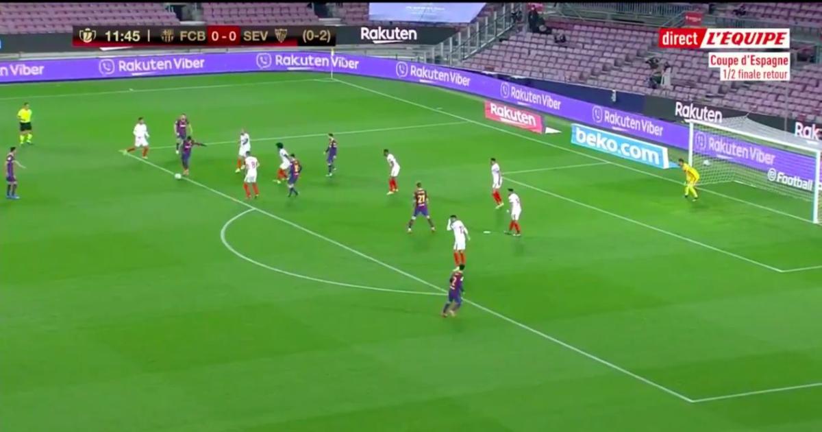 Barça : la 'frappe exceptionnelle' d'Ousmane Dembélé face à Séville enflamme la toile