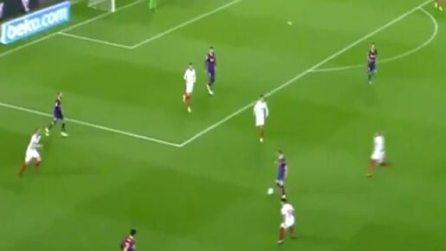 Le Barça a déroulé une action magistrale face au FC Séville (capture).