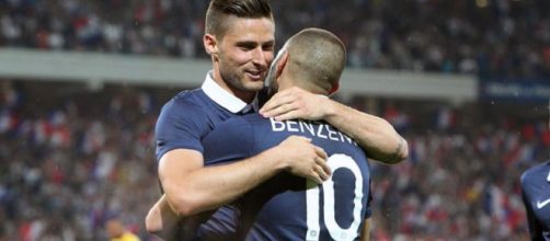 Real Madrid - Chelsea : retrouvailles entre Benzema et Giroud (Credit : Capture d'écran RMC Sport)