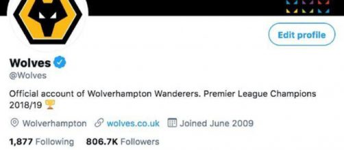 Wolverhampton a mis à jour sa bio Twitter et met un petit tacle au Big 6 de Premier League (Credit : Twitter officiel Wolverhampton)