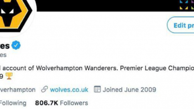 Wolverhampton a mis à jour sa bio Twitter et met un petit tacle au Big 6 de Premier League (Credit : Twitter officiel Wolverhampton)