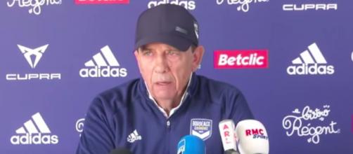 Jean Louis Gasset, coach des Girondins de Bordeaux - Photo capture d'écran vidéo YouTube