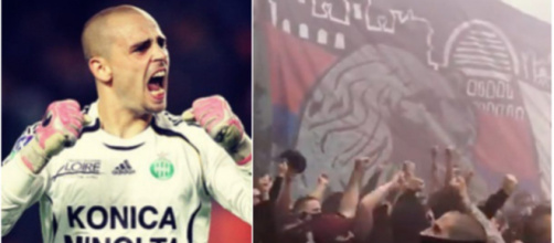 Jeremie Janot pas fan du tifo des Lyonnais (Source : Montage Blasting)
