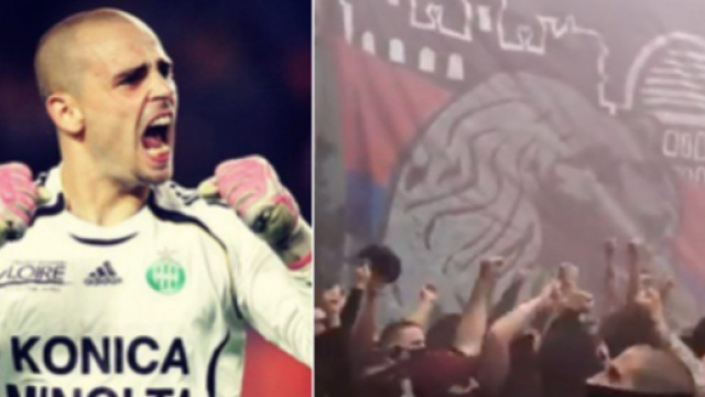 Jeremie Janot pas fan du tifo des Lyonnais (Source : Montage Blasting)