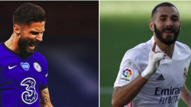 Duel entre Karim Benzema et Olivier Giroud - Photo capture d'écran Instagram des deux joueurs
