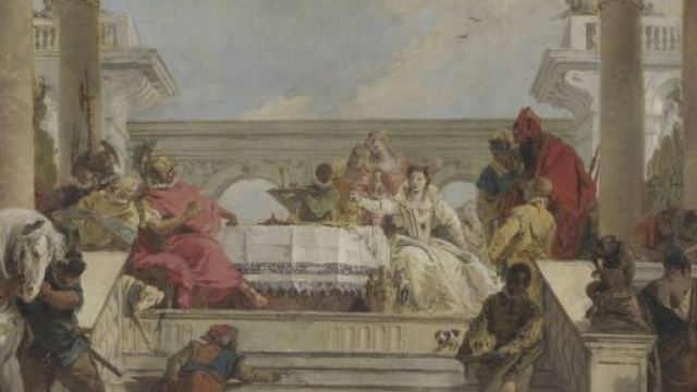 L'affresco 'Banchetto di Antonio e Cleopatra'.
