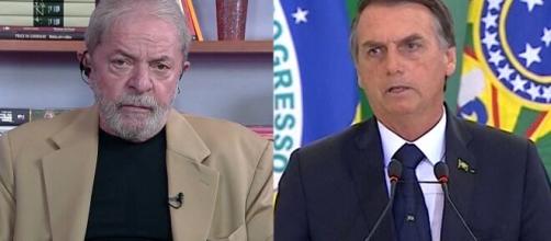 Ex-presidente Lula disparou críticas contra presidente Bolsonaro no Dia do Trabalhador. (Fotomontagem)