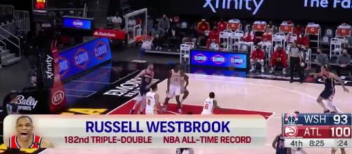 Russell Westbrook est devenu cette nuit le recordman du nombre de triple-doubles en NBA. (Source : Twitter officiel de la NBA - capture)