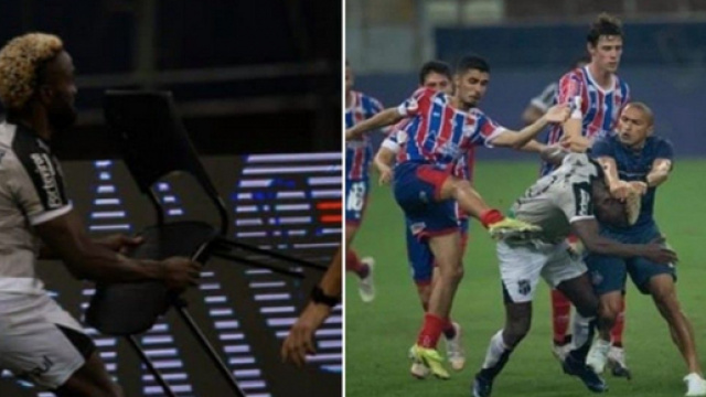 Bagarre entre le Ceará SC et Bahia - Screenshot compte Twitter @VaronOlmos