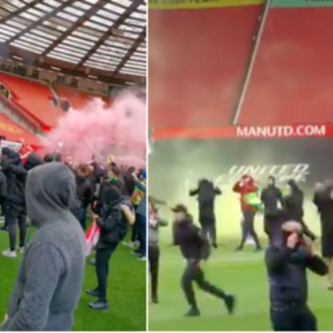 Le chaos dans le stade 'Old Trafford' - Photo captures d'écran vidéo Twitter
