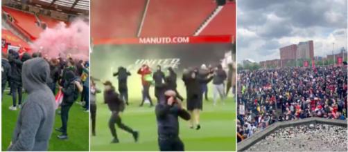 Le chaos dans le stade 'Old Trafford' - Photo captures d'écran vidéo Twitter