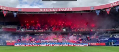 Les Parisiens ont reçu un soutien fort de la part du Collectif Ultras Paris (Images du club du PSG et du CUP - capture)