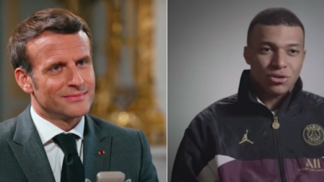 Emmanuel Macron en dit plus sur l'avenir de Kylian Mbappé - Photo capture d'écran vidéos Twitter et YouTube