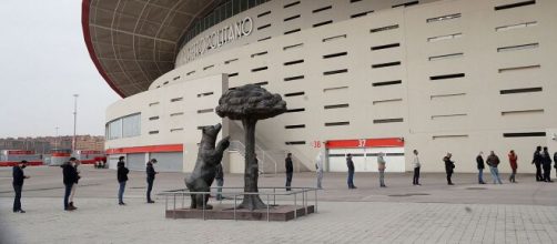 El estadio Wanda Metropolitano, uno de los punto para la autocita de vacunación. (Foto RTVE)