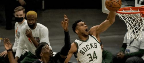 Giannis Antetokounmpo e Bam Adebayo.