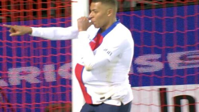 Kylian Mbappé après sa célébration face à Brest. Crédit photo capture vidéo Canal+