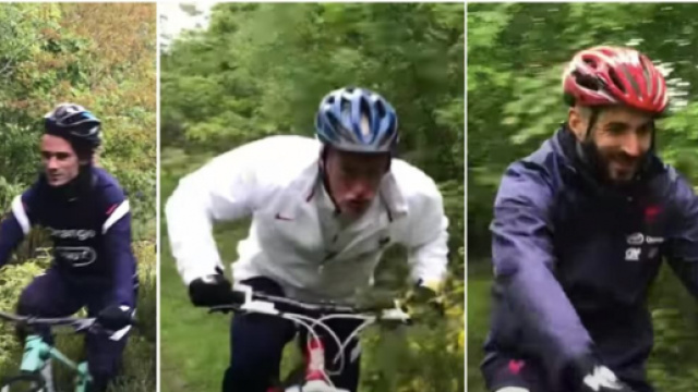 La France a débuté sa préparation pour l'Euro 2020 par une balade en vélo (crédit photo captures d'écran vidéo Youtube FFF TV)