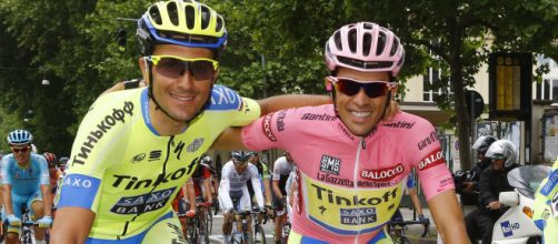 Ivan Basso e Alberto Contador, la loro Eolo Kometa è al debutto al Giro d'Italia.