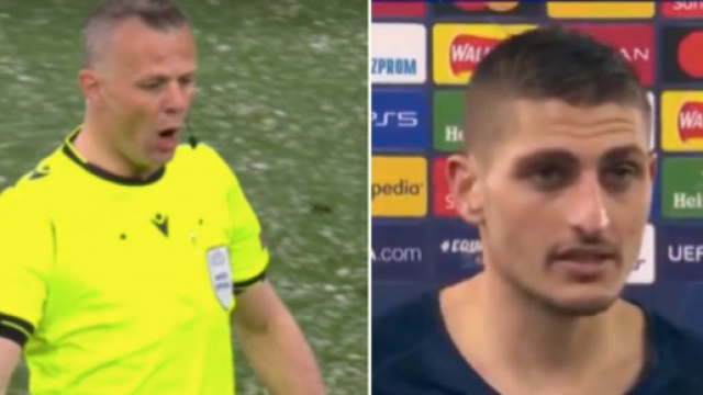 Verratti et les parisiens n'ont pas aimé l'attitude de l'arbitre après leur élimination face à City. (capture interview vidéo RMC).