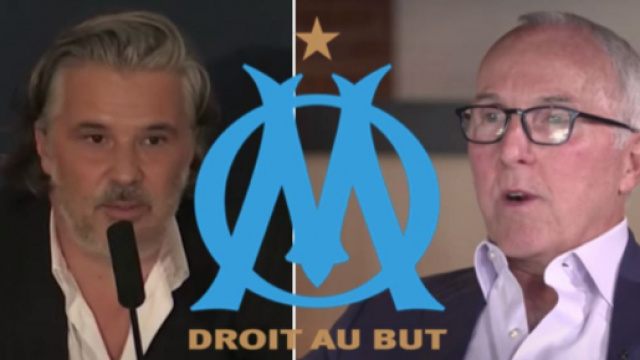 L'OM aurait déjà été cédé en début d'année selon un avocat. (photo captures d'écran vidéo YouTube et logo Marseille wikipedia)