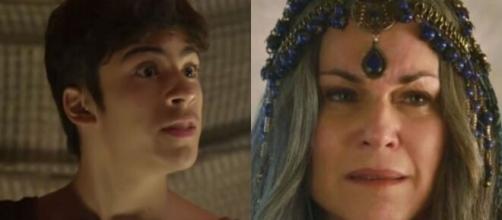 Ismael e Sara têm conflito em 'Gênesis' (Fotomontagem/Reprodução/Record TV)