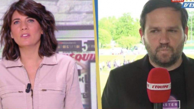 Estelle Denis et Sébastien Tarrago - screenshot Twitter l'Équipe d'Estelle