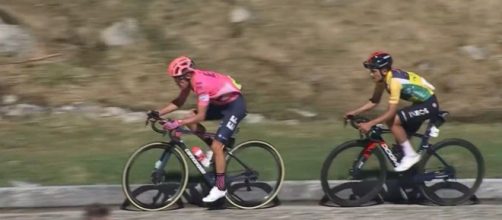 Rigoberto Uran e Richard Carapaz nell'ultima tappa del Giro di Svizzera