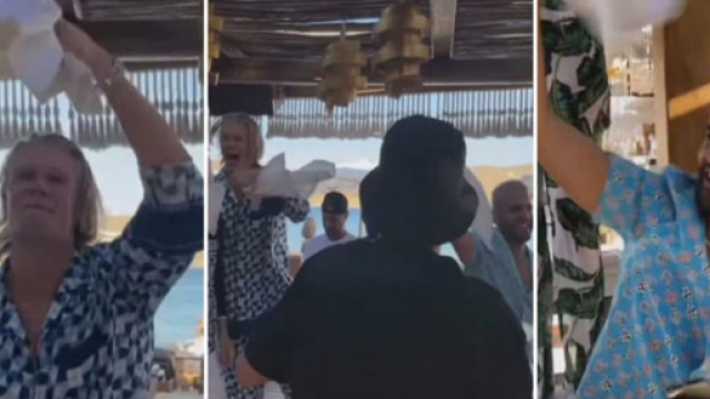 Haaland et Mahrez en feu en Grèce pour leurs vacances. (capture Instagram)