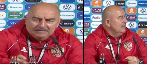 Le coach de la Russie n'a pas hésité à troller CR7 en conférence de presse - Source : capture d'écran Carrusel Deportivo, Twitter