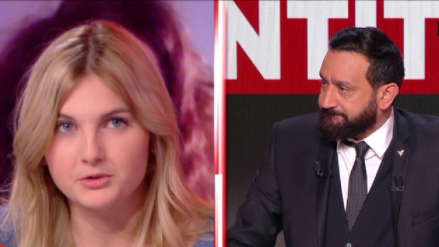 Violent clash entre Thaïs D'Escufon et Cyril Hanouna, le présentateur de TPMP. Source : Capture d'écran C8