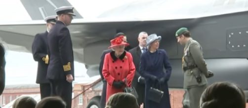 The Queen visits aircraft on board HMS Queen Elizabeth ahead of carrier's first deployment (Image source: The Royal Family Channel/YouTube)