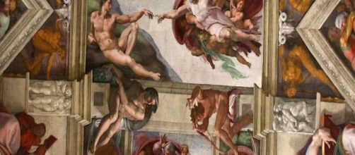 'Creation of Adam', the Sistine Chapel ceiling detail (Image source: Hornplayer)