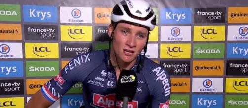 Mathieu Van der Poel intervistato al termine della tappa