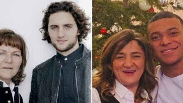 Véronique Rabiot et Fayza Mbappé aux cotés de leurs fils. Source: Twitter Mbappé, Instagram Rabiot