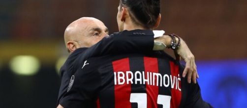 Stefano Pioli e Zlatan Ibrahimovic.