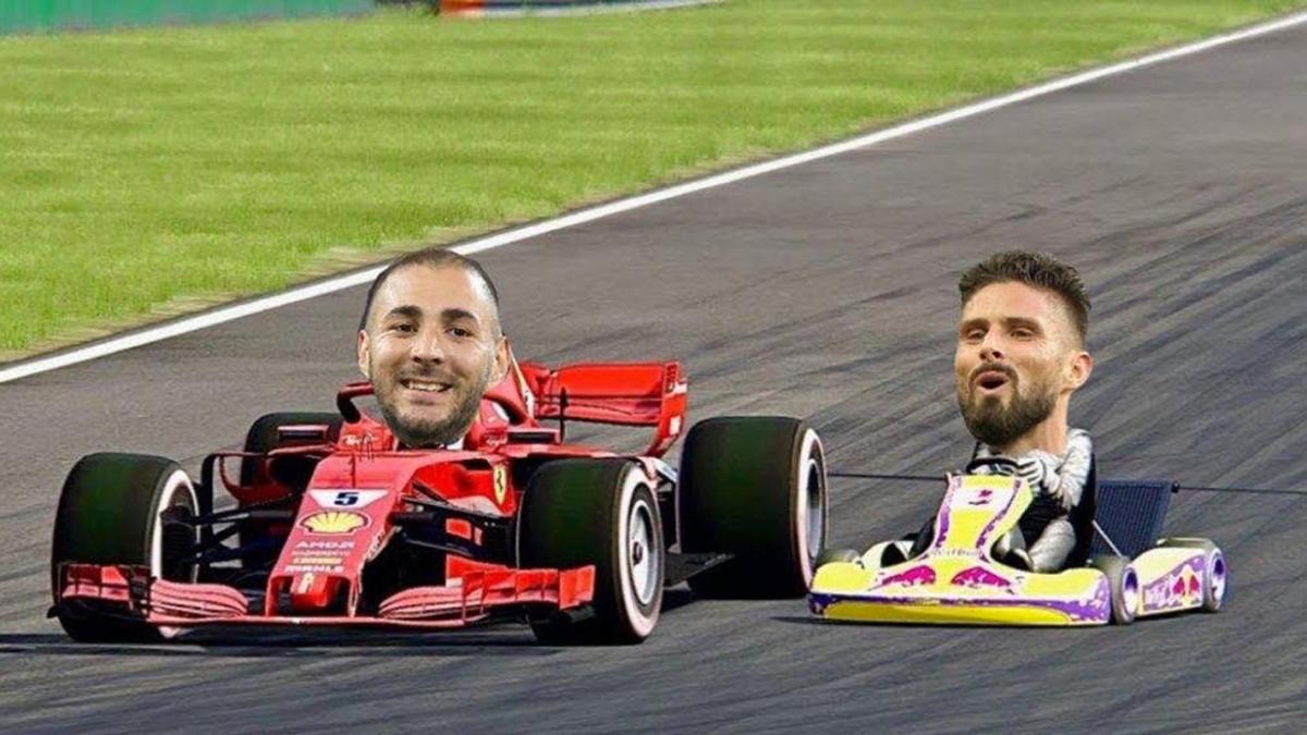 picture Benzema Giroud F1 olivier giroud traite de karting par